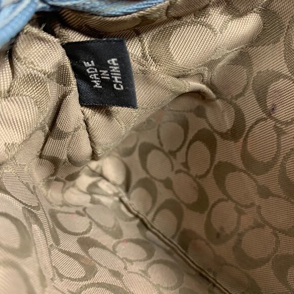 VTG Coach Hamptons Blue British Tan Leather Spectator Pocket Wristlet Wallet '04 - Picture 15 of 15